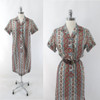 Vintage 60s Autumn Color Classic Shirt Dress M / S