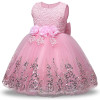 2020 Summer Pink Girls Dress Bow Baby Girl 1 Year Birthday Dress Flower Girl Party Tutu Princess Dress Children vestido infantil