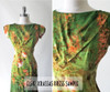 Vintage 60s Hawaiian Style Mermaid Hem Floral Sheath Dress S