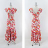 Vintage 60s Hawaiian Style Mermaid Hem Floral Sheath Dress S