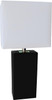 Modern Leather White Shade Table Lamp