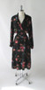 Vintage 80's 90's Black Floral Day Dress M