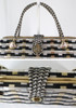 Vintage 60's 60's Metal & Plastic Woven Handbag Basket Bag