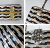Vintage 60's 60's Metal & Plastic Woven Handbag Basket Bag
