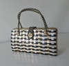 Vintage 60's 60's Metal & Plastic Woven Handbag Basket Bag