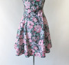Vintage 80s Off The Shoulder Floral Mini Dress M
