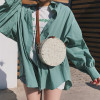 Women Rattan Round Straw Handmade Woven Cross Body Circle Bohemia Handbag Bali Box