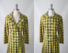 Vintage 60's Yellow Tartan Plaid Day Dress M