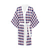 Red White Blue Houndstooth Kimono Robe