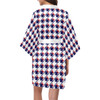 Red White Blue Houndstooth Kimono Robe