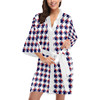 Red White Blue Houndstooth Kimono Robe