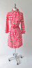 Vintage 60's I Magnin Gingham Flower Shirt Dress M