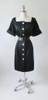Vintage 80's Yves Saint Laurent Rive Gauche Black Button Up Dress New M