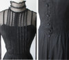 Vintage 80's Black Sheer Lace Prairie Victorian Gothic Tea Dress M