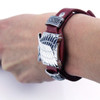 Attack on Titan Red Leather Survey Corps Bracelet