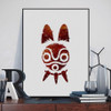 Princess Mononoke Mask Wall Poster Sticker