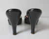 Vintage 50's Black Gold Buckle Springolator Heels Shoes 8
