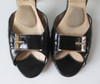 Vintage 50's Black Gold Buckle Springolator Heels Shoes 8