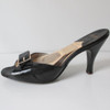 Vintage 50's Black Gold Buckle Springolator Heels Shoes 8
