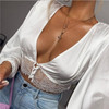 Sexy Sheer Blouse Women Deep V Neck Sexy Sheer Blouse Women Deep V Neck