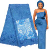 African Lace Fabric High Quality Embroidery Sequin Dress 5 Yards Free Shipping