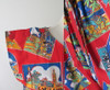 Vintage 80's Red Vacation Post Card Shorts Playsuit Romper