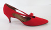 Vintage 50's 60's Red Heels Bow Accent Pumps Shoes 10 N
