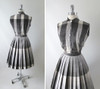 Vintage 50's Black White Grey Plaid Blouse Skirt Set S Vintage 50's Black White Grey Plaid Blouse Skirt Set S