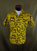 Vintage Prince Kuhio Yellow Hibiscus Hula Girl Tiki Hawaiian Shirt - Medium