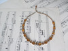 Vintage Emerald Cut Amber Rhinestone Necklace