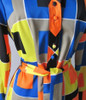 Vintage 60's 70's Lanvin Paris MOD Color Block Button Down Shirt Shift Dress M