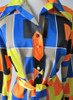Vintage 60's 70's Lanvin Paris MOD Color Block Button Down Shirt Shift Dress M