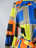 Vintage 60's 70's Lanvin Paris MOD Color Block Button Down Shirt Shift Dress M