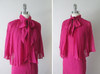 Vintage 40's Chiffon Evening Gown Matching Accordion Pleated Capelet S