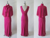 Vintage 40's Chiffon Evening Gown Matching Accordion Pleated Capelet S