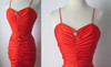 • Vintage 70's Red Fredericks Hollywood Bombshell Evening Party Dress Gown S