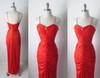 • Vintage 70's Red Fredericks Hollywood Bombshell Evening Party Dress Gown S