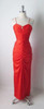 • Vintage 70's Red Fredericks Hollywood Bombshell Evening Party Dress Gown S