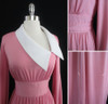 Vintage 70's Estevez Eva Gabor Pink Maxi Cocktail Dress Evening Gown L