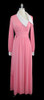 Vintage 70's Estevez Eva Gabor Pink Maxi Cocktail Dress Evening Gown L