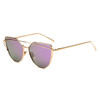Cat eye Brand Sunglasses Women Designer Mirror Flat Rose Gold Vintage Metal Reflective sunglasses women female Oculos Gafas