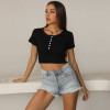 Easebig Short-sleeved T-shirt Round Neck s
