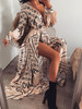 Elegant Long Sleeve Deep V Neck Printed Evening Dress Elegant Long Sleeve Deep V Neck Printed Evening Dress