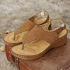 Embroidered Toe Wedge Sandals