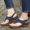 Embroidered Toe Wedge Sandals
