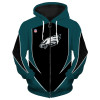 3d arrow casual zipper hoodie