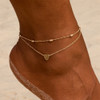 Vienkim Women 2019 Women Anklets Simple Heart Barefoot Crochet Sandals Foot Jewelry Two Layer Foot Legs Bracelet Anklets