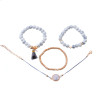 4 Pcs/ Set  Bohemian charm bead Bracelet Women tassel Bangles gold heart Bracelets Sets Jewelry Party Gifts