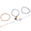 4 Pcs/ Set  Bohemian charm bead Bracelet Women tassel Bangles gold heart Bracelets Sets Jewelry Party Gifts