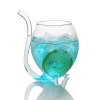 2pieces 300ML Home and party use Creative straw glass mug novelty milk glass with straw cold drink cup Juice mug Wine glass